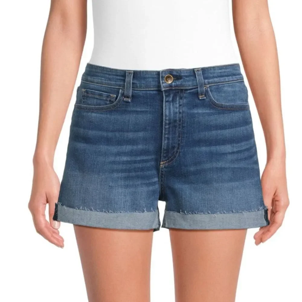 Rag & Bone Blue Jean Shorts with Cuffed Hem size 32 (10-12)